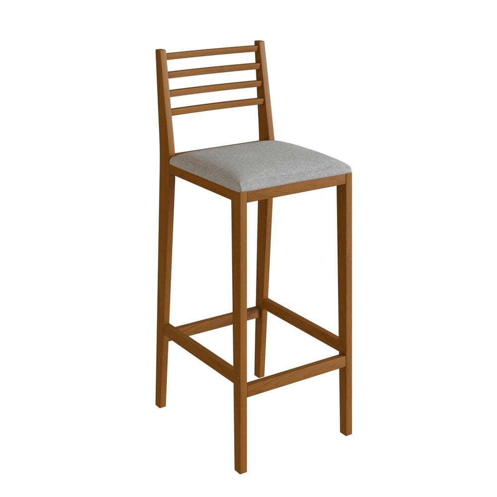 Banqueta Alta 75cm com Assento Estofado Ref 255 Imbuia