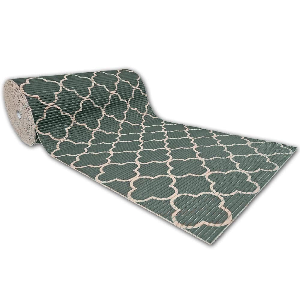 Tapete Passadeira Emborrachada Pvc Antiderrapante 0,65x5,00m Verde Modular