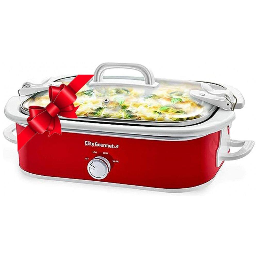 Panela Elétrica de 3.3L com Temperatura Ajustável, 270W, 110V, ELITE GOURMET MST 5240, Vermelho