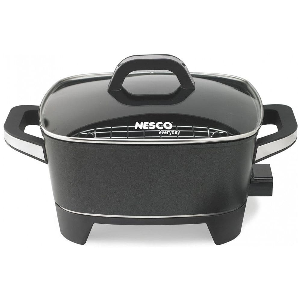 Panela Frigideira Elétrica Multifuncional de Aço Inoxidável, 1500W, 110V, NESCO ES 12, Preto