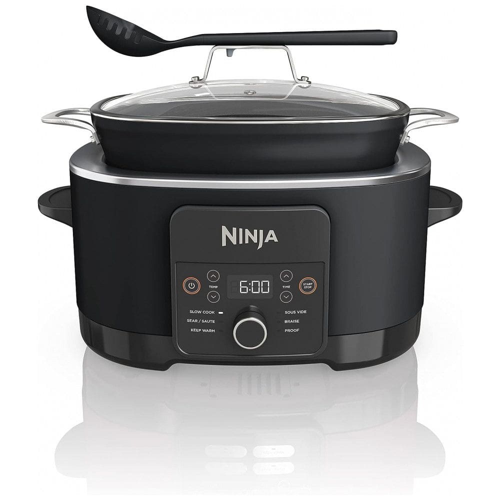 Panela Elétrica Multifuncional 8 Litros 6 em 1 com Tampa de Vidro e Colher Integrada, 110V Ninja MC1010, Preta