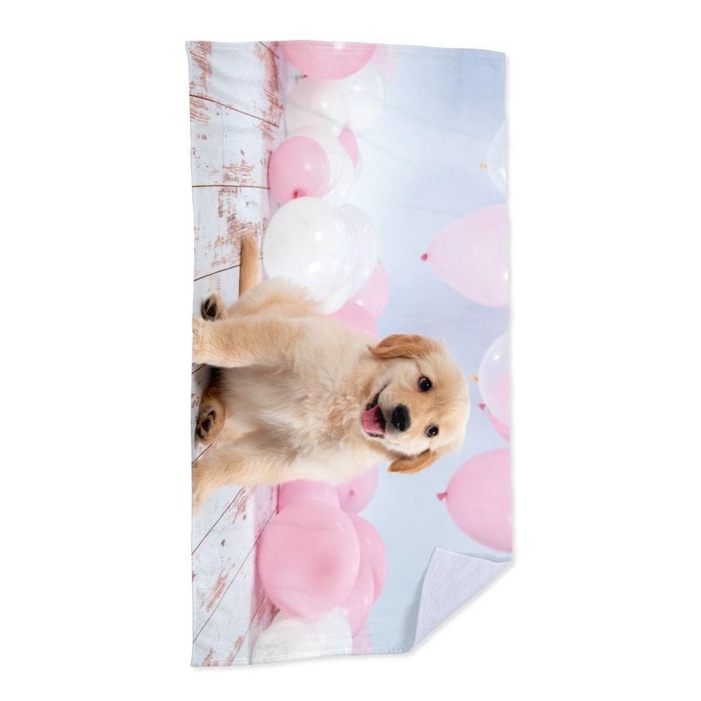 Toalha De Praia - Puppy Dog & Balloons