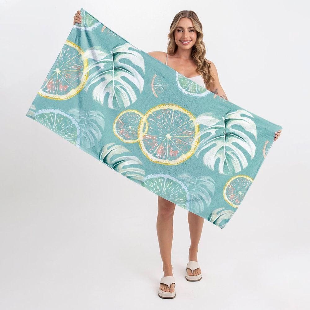 Toalha De Praia Orange Leaf Tropical