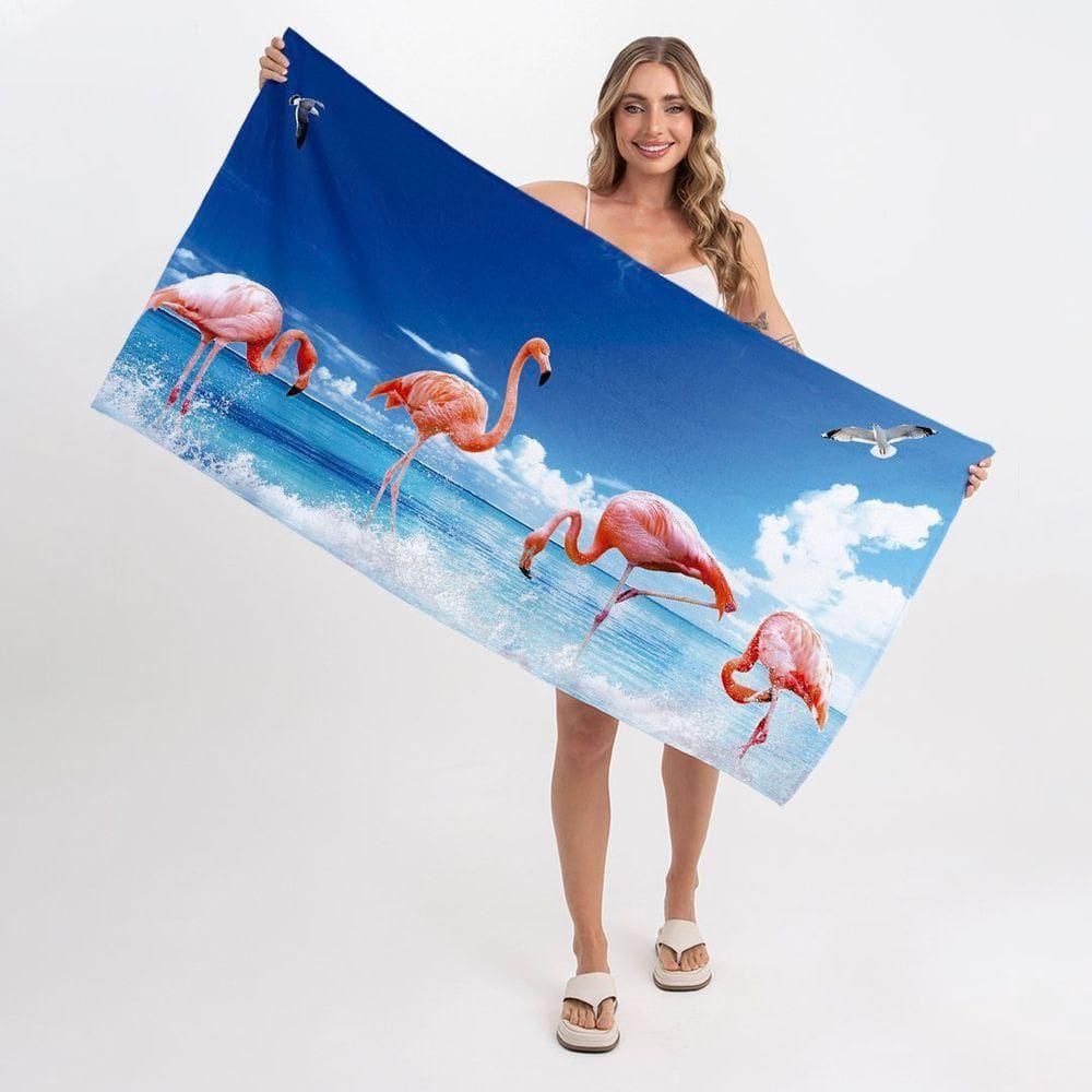 Toalha De Praia Landscape Flamingo
