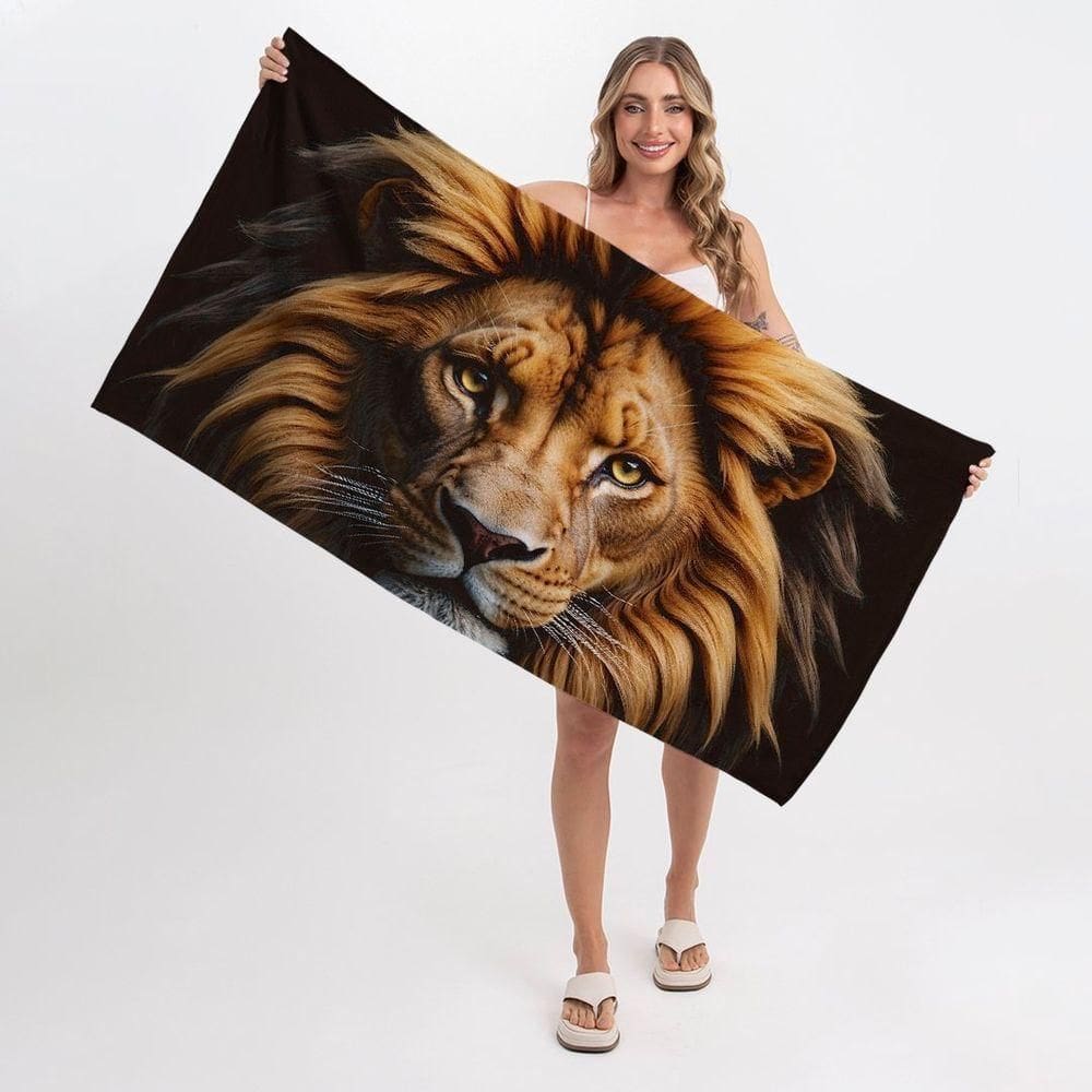 Toalha De Praia Leão Black
