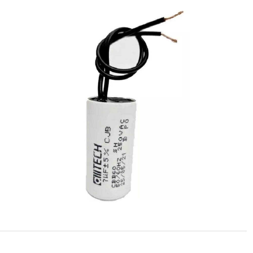 CAPACITOR DE PARTIDA ACV 2 FIOS 7uF X 250V - KIT 05 PÇS