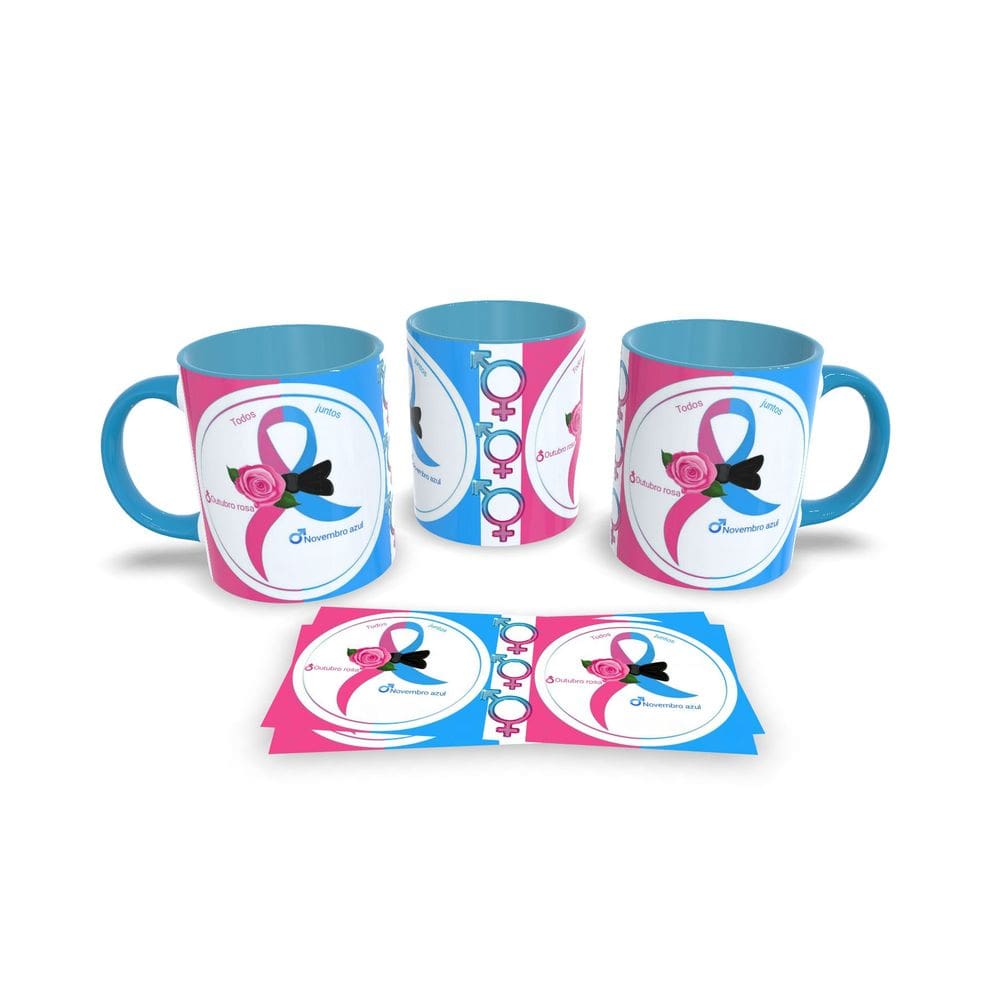 Canecas Azul de Porcelana Personalizadas Novembro Azul