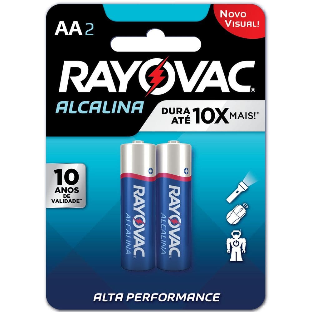 Pilha Pequena Alcalina com 2 Unidades Rayovac