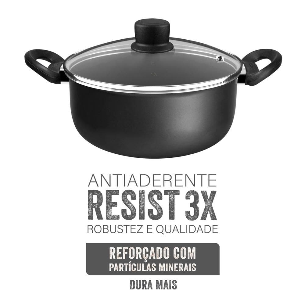 Caçarola Rochedo Robusta Grafite 20cm