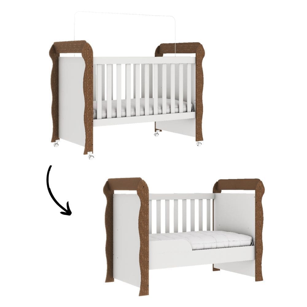 Berço Americano e Cama Bebê Mirelle Branco/MD Carolina Baby