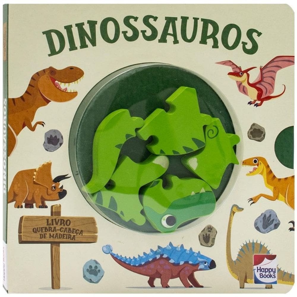 Livro Quebra-cabeca de Madeira: Dinossauro