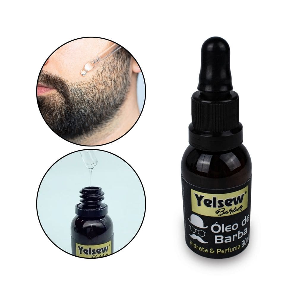 Óleo de Barba Perfumado Hidrata Antifrizz Maciez 30ml Yelsew