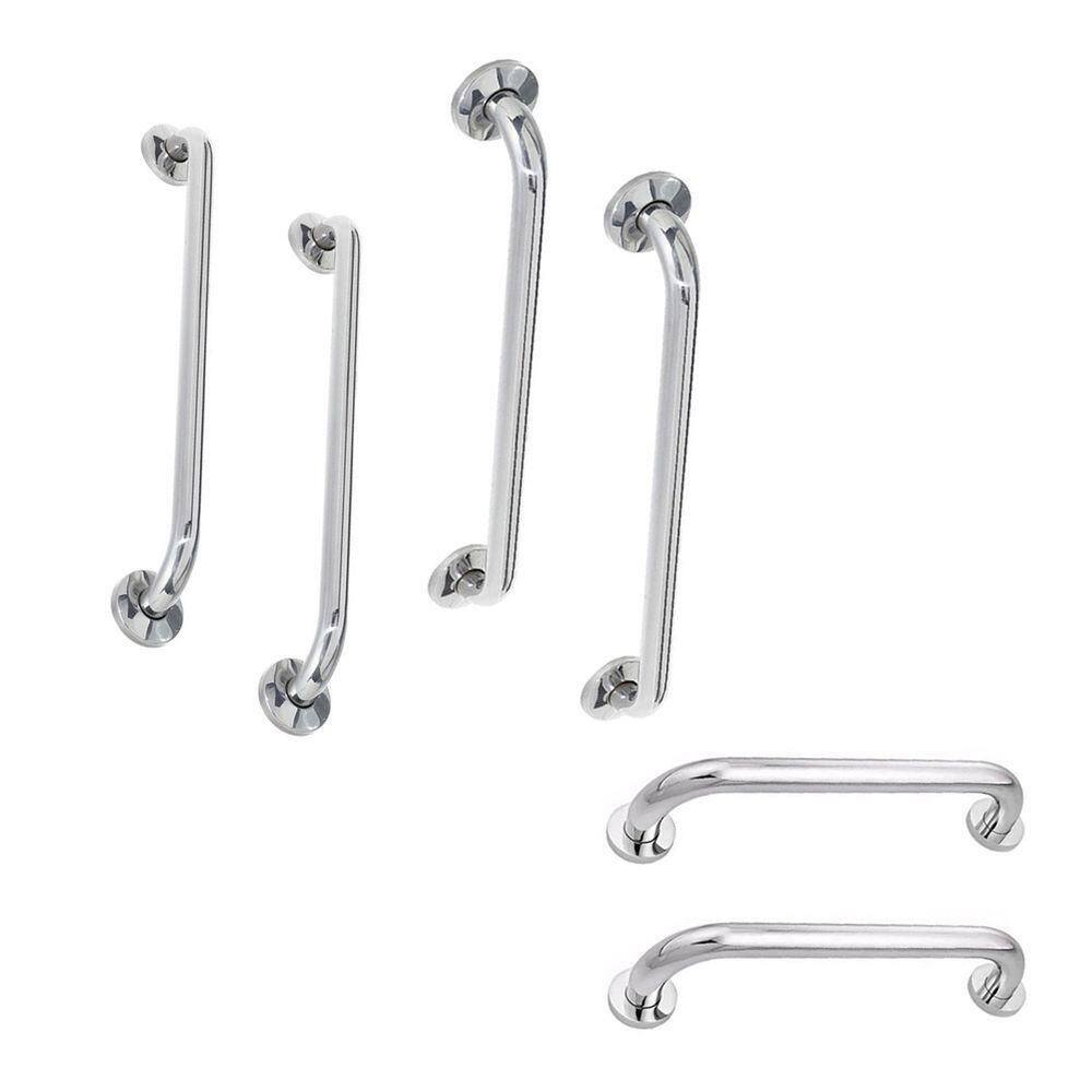 Alça Barra De Apoio Inox 40cm 70cm 80cm6 Unidades Suporte Acessibilidade Idoso Cadeirante Banheiro
