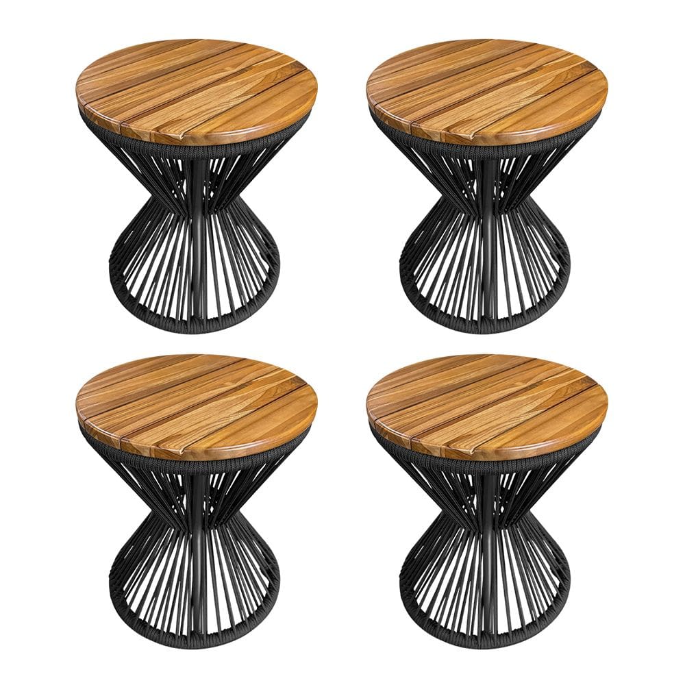 Kit 4 Puffs Ampulheta Alumínio Corda Náutica Preto