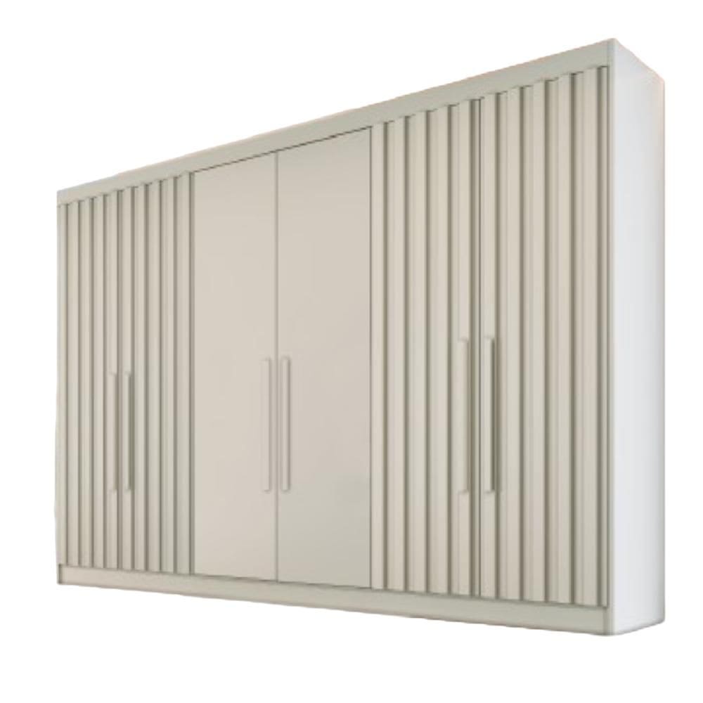 Guarda Roupa 6 Portas 4 Portas Ripadas Potente com Ripado MDF - Móveis Europa