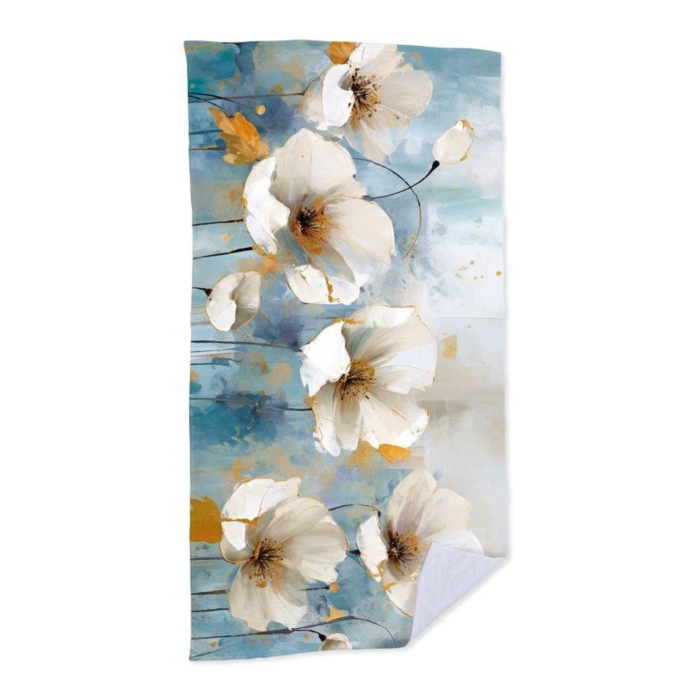 Toalha De Praia Flores White Art
