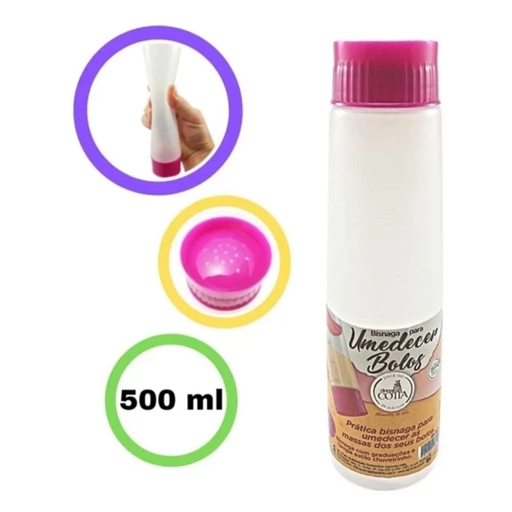 Bisnaga Para Umedecer Bolos 500ml Injetemp Molhar Massa Bolo
