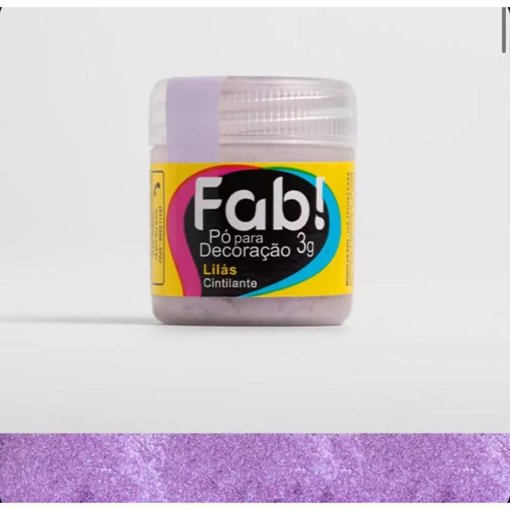 Corante Cintilante Para Decoração de Bolo Docinhos Sobremesas Comestíveis Fab 3 Gramas Lilás