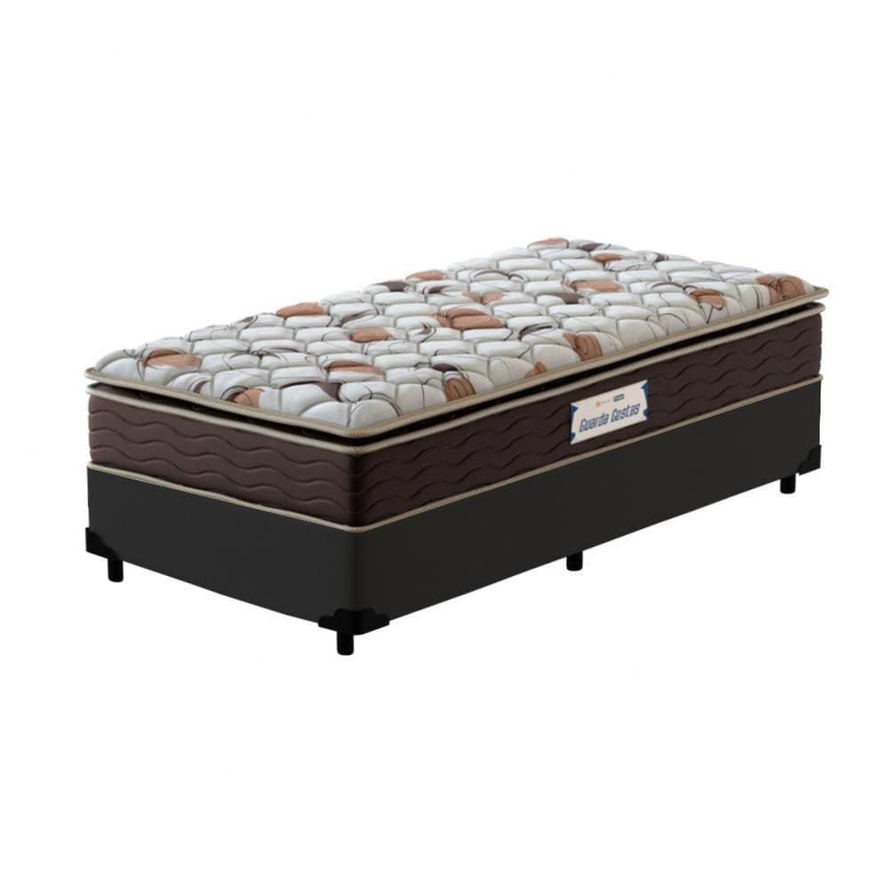 Box Solteiro King Preta + Colchão de Espuma D45 - Probel - Guarda-Costas ProForce Plus 96x203x63cm