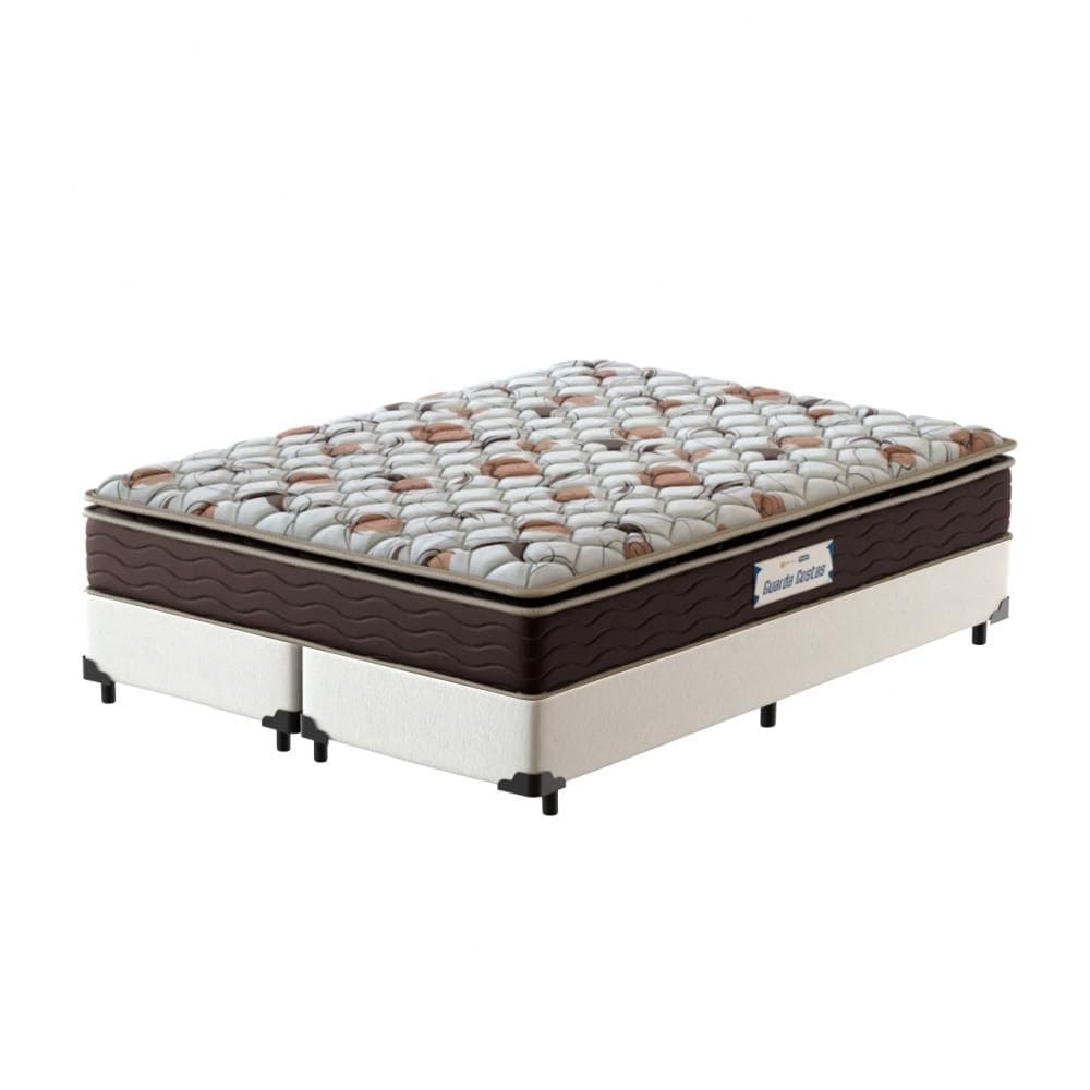 Cama Box Super King Branca + Colchão de Espuma D45 Probel GuardaCostas ProForce Plus 193x203x63cm