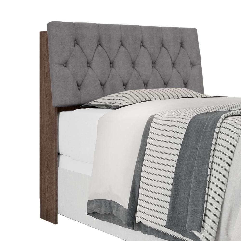 Cabeceira Casal Capitonê Chocolate Cinza