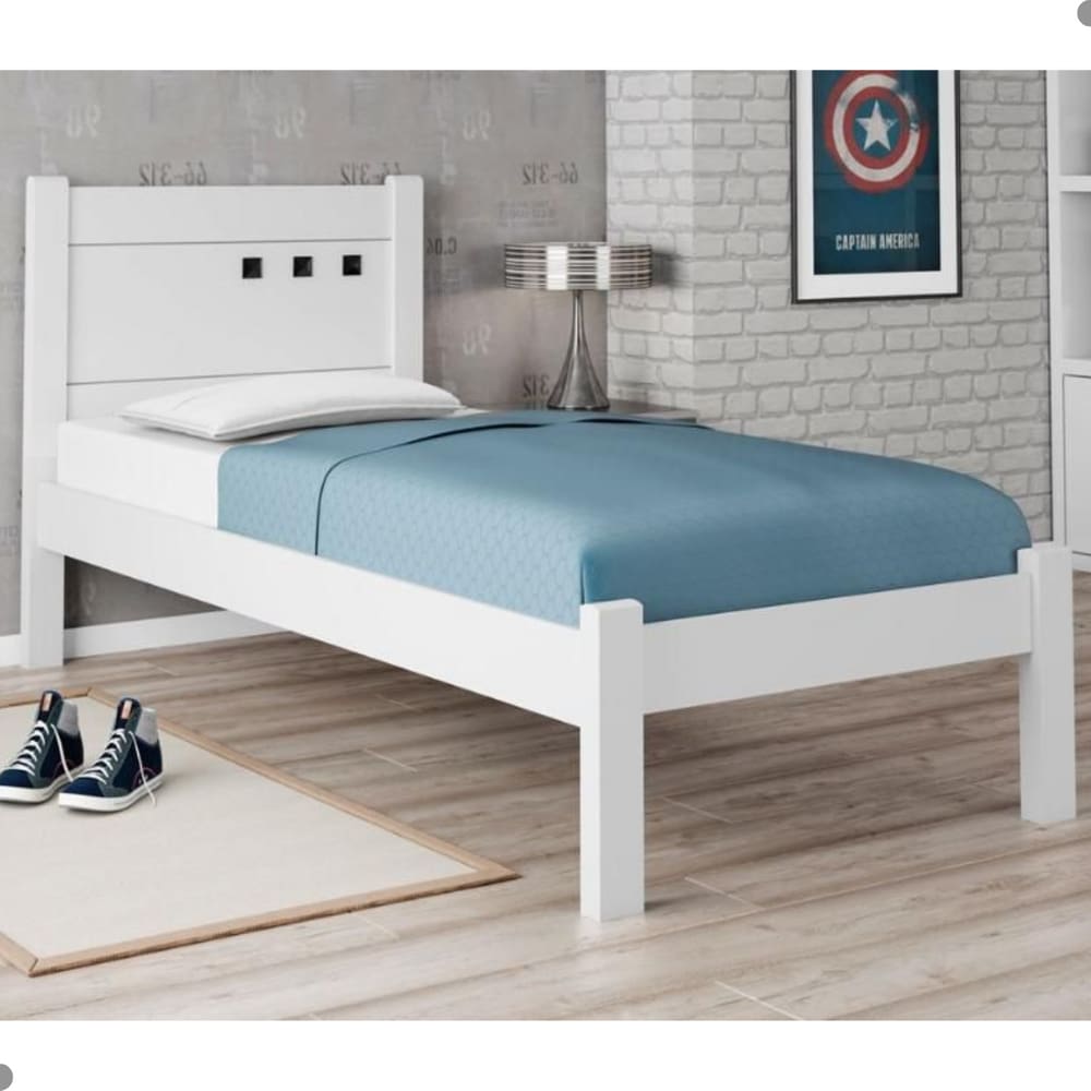 Cama Solteiro Paola II Branco