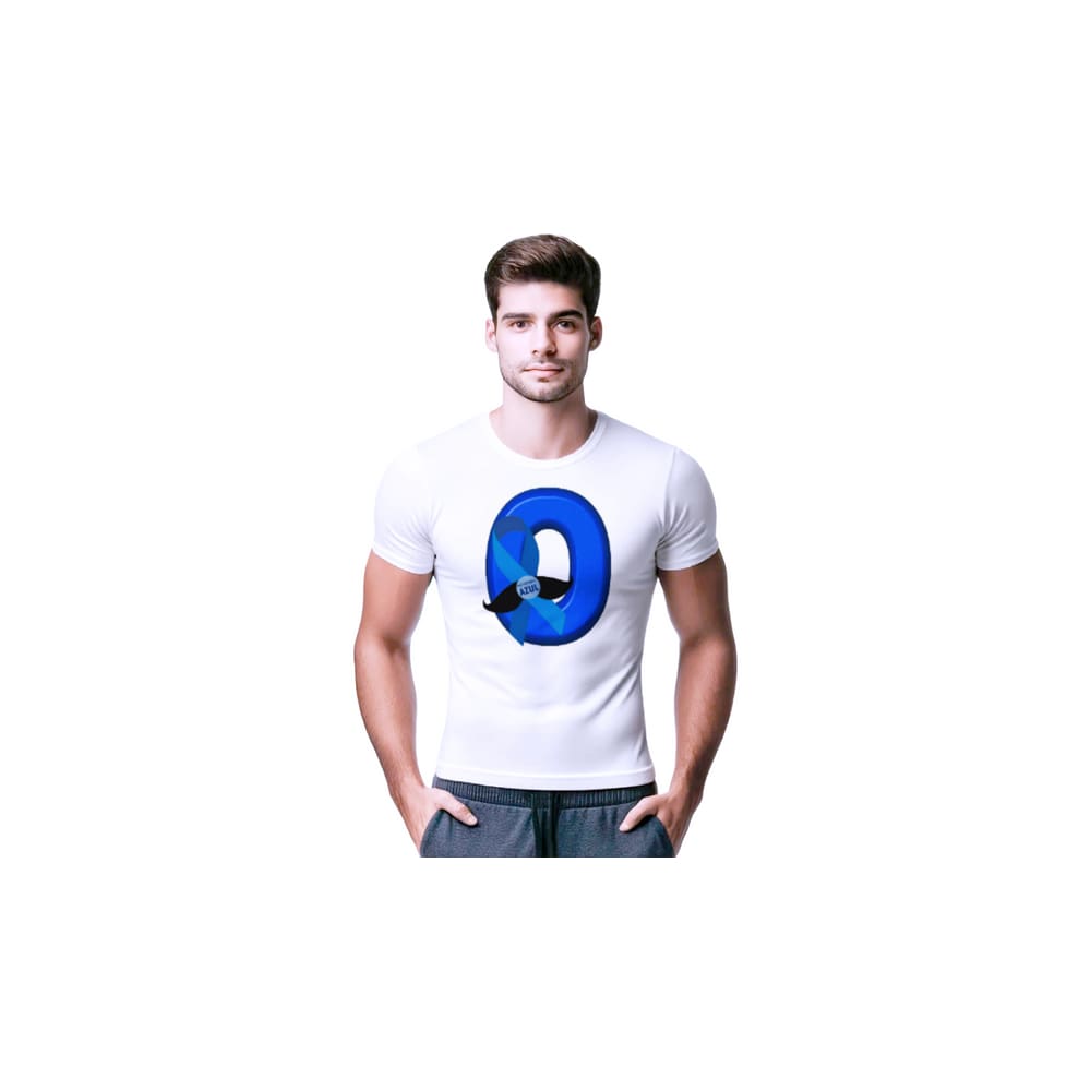 Camisetas de Poliester Branca Personalizadas Novembro Azul