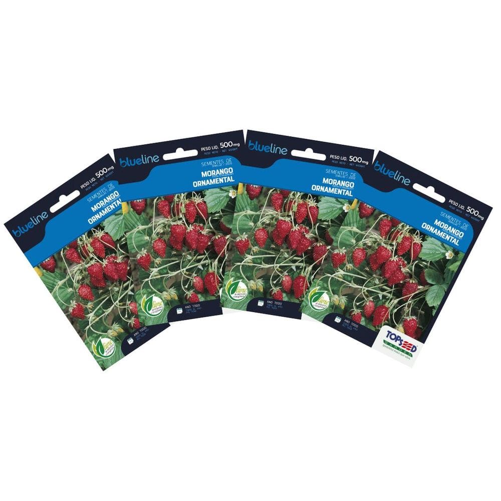 4X Sementes de Morango Ornamental Blueline TOPSEED