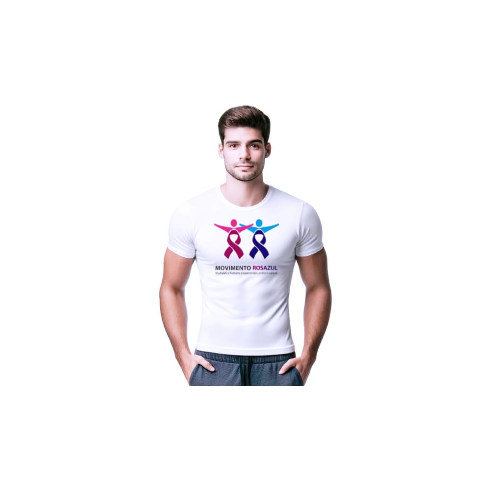 Camisetas de Poliester Branca Personalizadas Novembro Azul