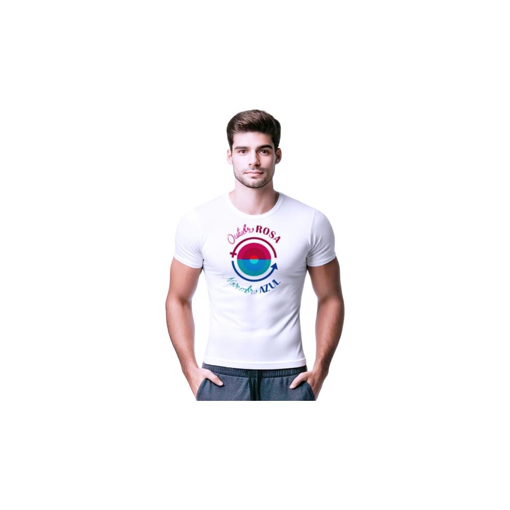 Camisetas de Poliester Branca Personalizadas Novembro Azul