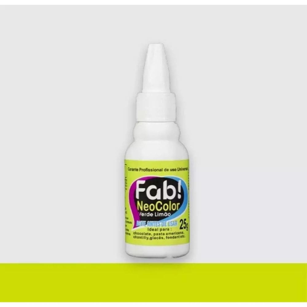 Corante Para Chocolate 25g Profissional de uso Universal Neocolor Fab! Verde Limão