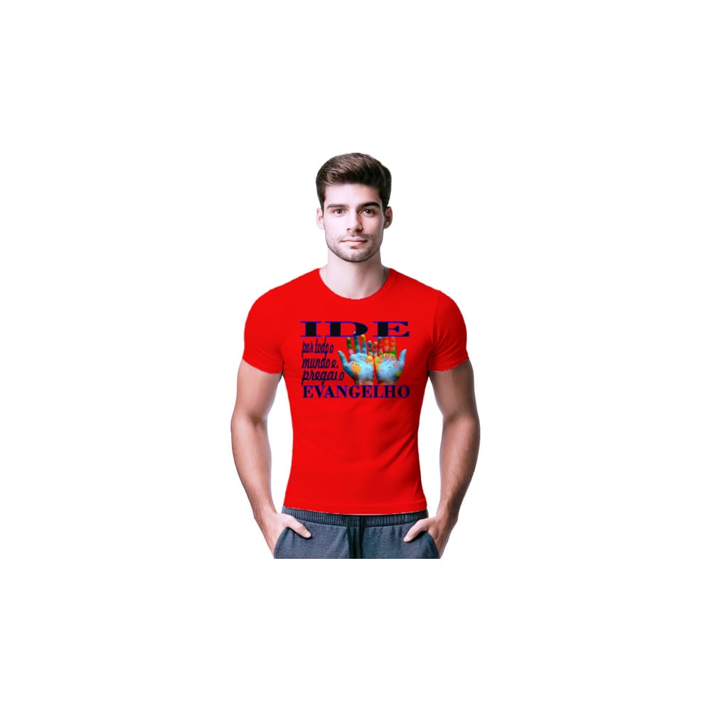 Camisetas Vermelha de Poliester Para Evangelismo