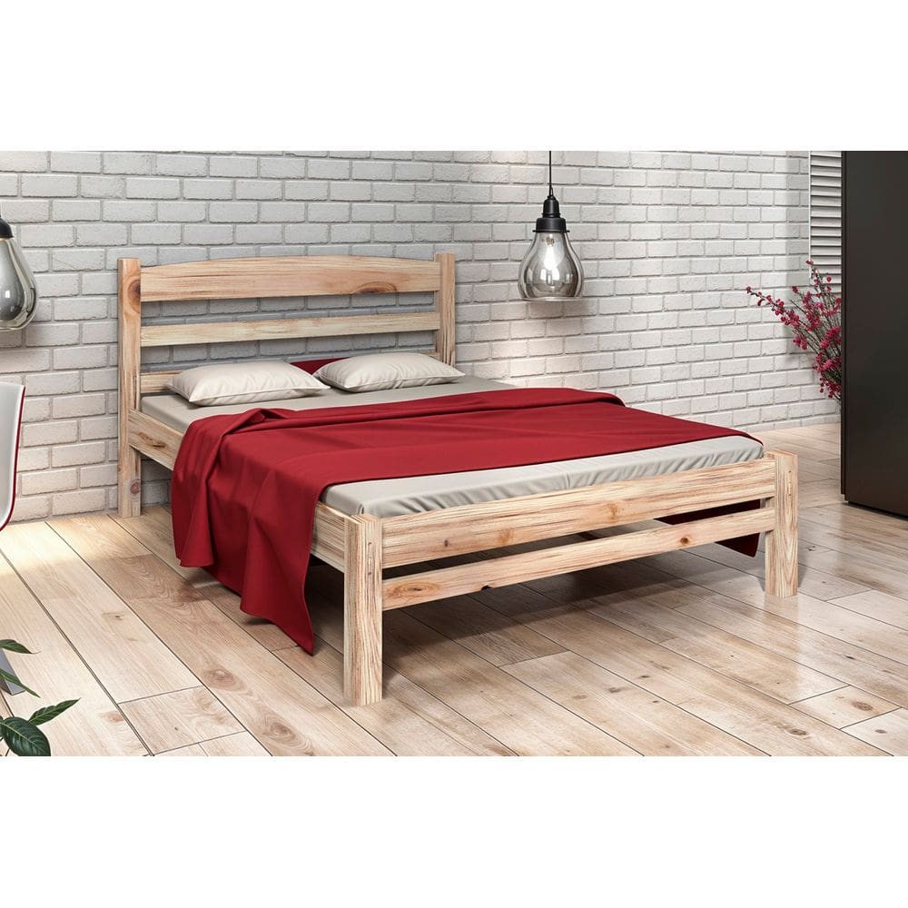 Cama de Casal Madeira Maciça Sem Pintura
