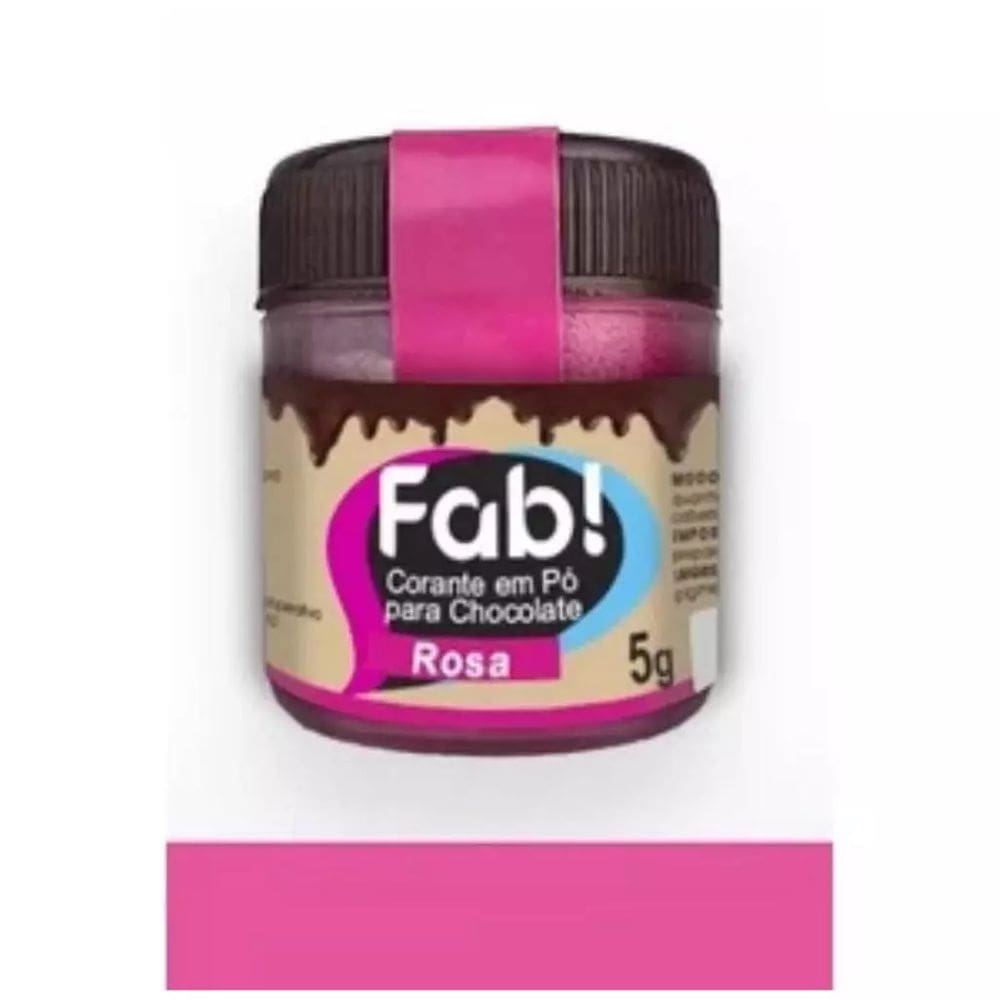 Corante em Pó Para Chocolate Fab 5 Gramas Rosa