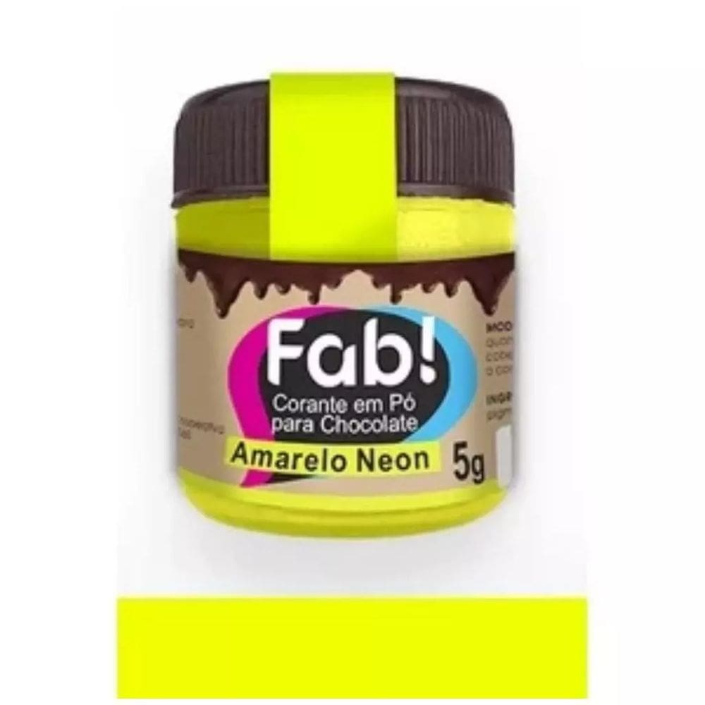 Corante em Pó Para Chocolate Fab 5 Gramas Amarelo Neon