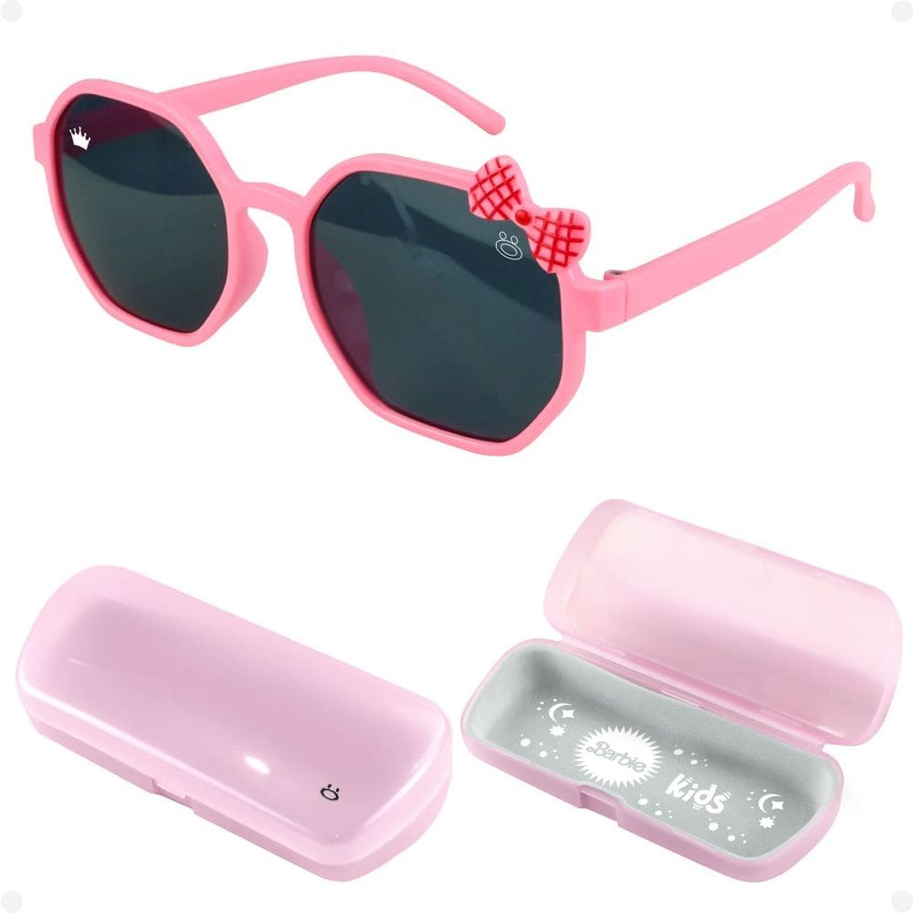 Óculos Sol Infantil Barbie Rosa Vintage + Case Ultra Premium - Orizom Kids