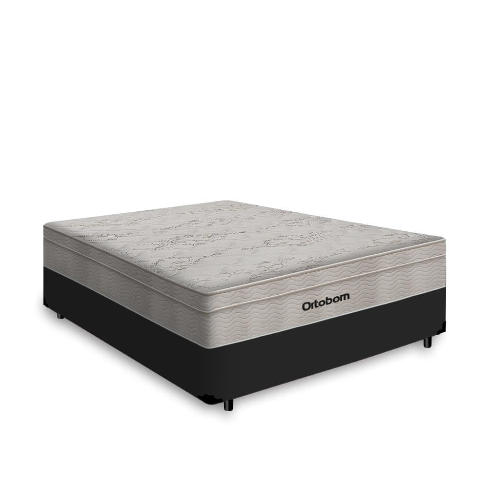 Cama Box Casal + Colchão De Molas Ensacadas - Ortobom - AirTech SpringPocket 138x188x60cm