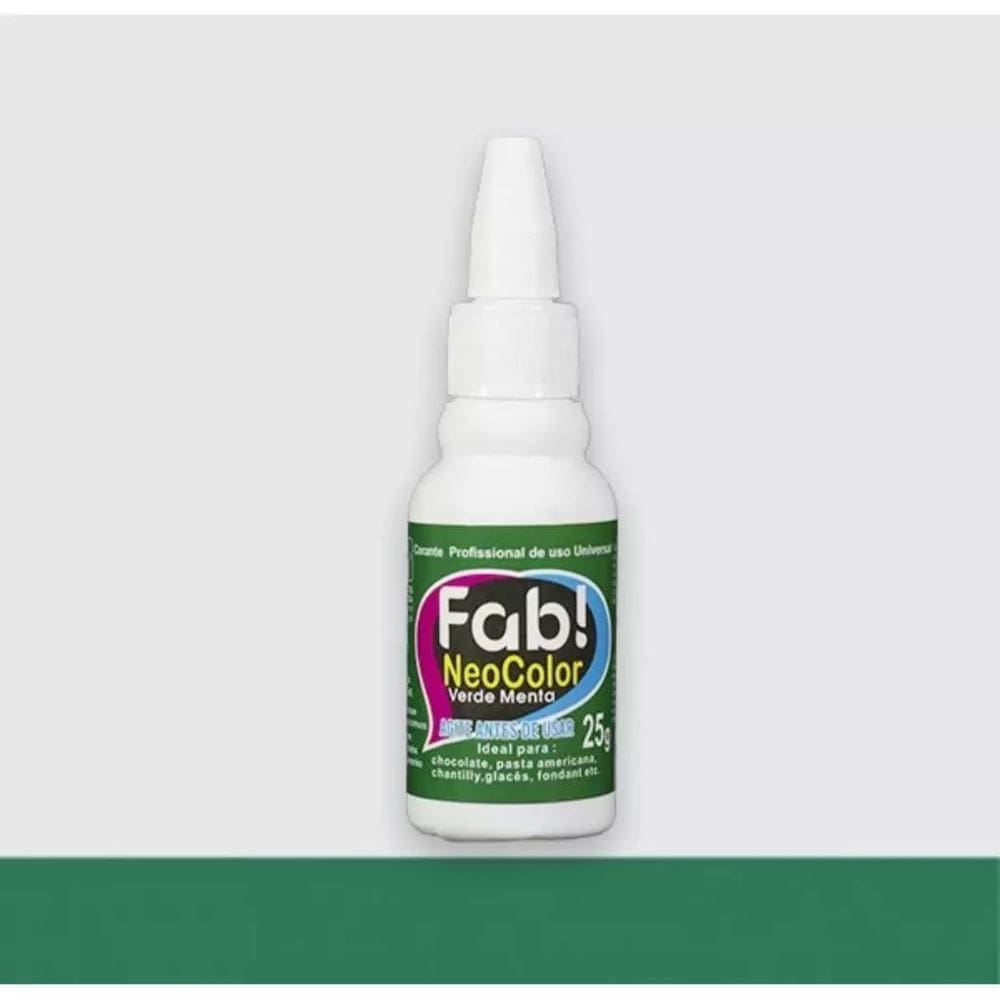 Corante Para Chocolate 25g Profissional de uso Universal Neocolor Fab! Verde Menta