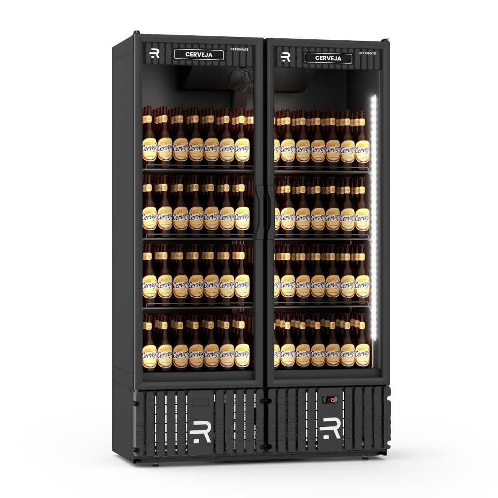 Visa Cooler Cerveja 1300 Litros Porta de Vidro Aquecida Preto/Preto VCCE1300PV 220V - Refrimate