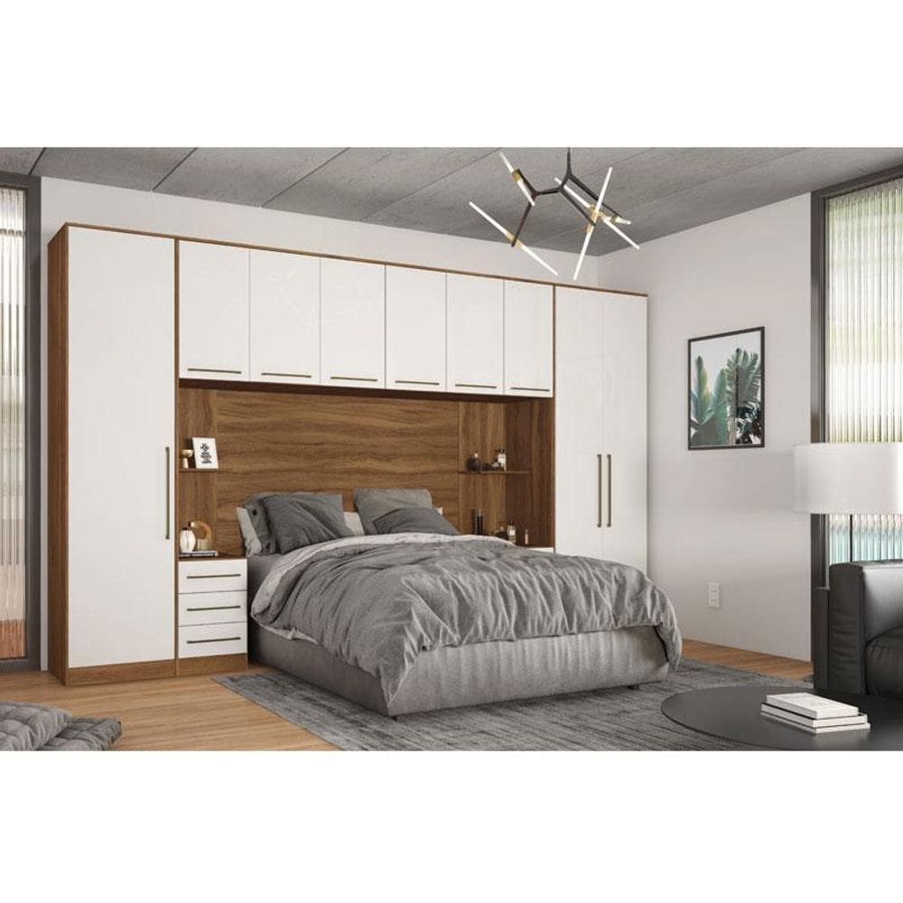 Quarto de Casal Irlanda Ambiente Composição 8 Amêndola Branco - Demartêz