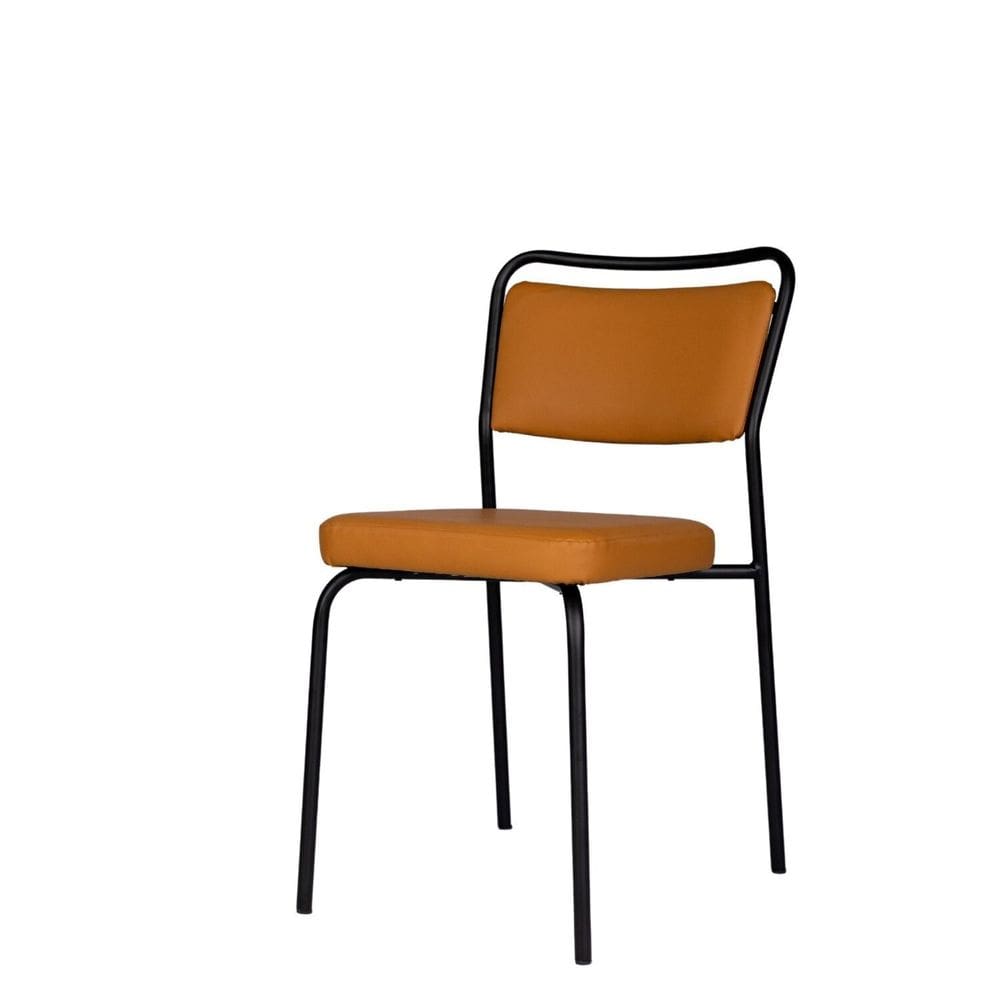 Cadeira em Aço Pops Linha Industrial Caramelo/Preto