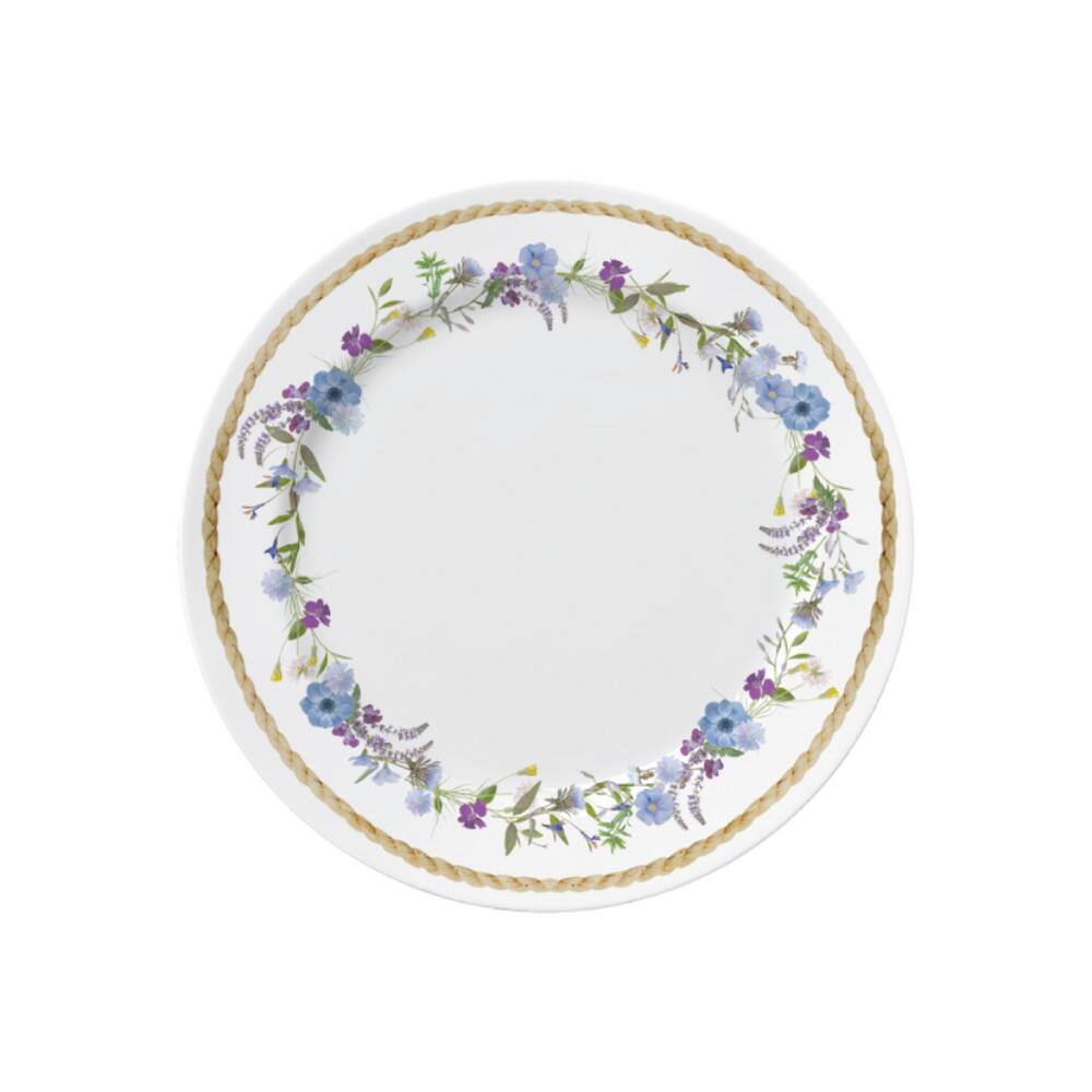 Jogo De Pratos Sobremesa Em Porcelana Floral Chic Com 6 Peças 20cm Germer