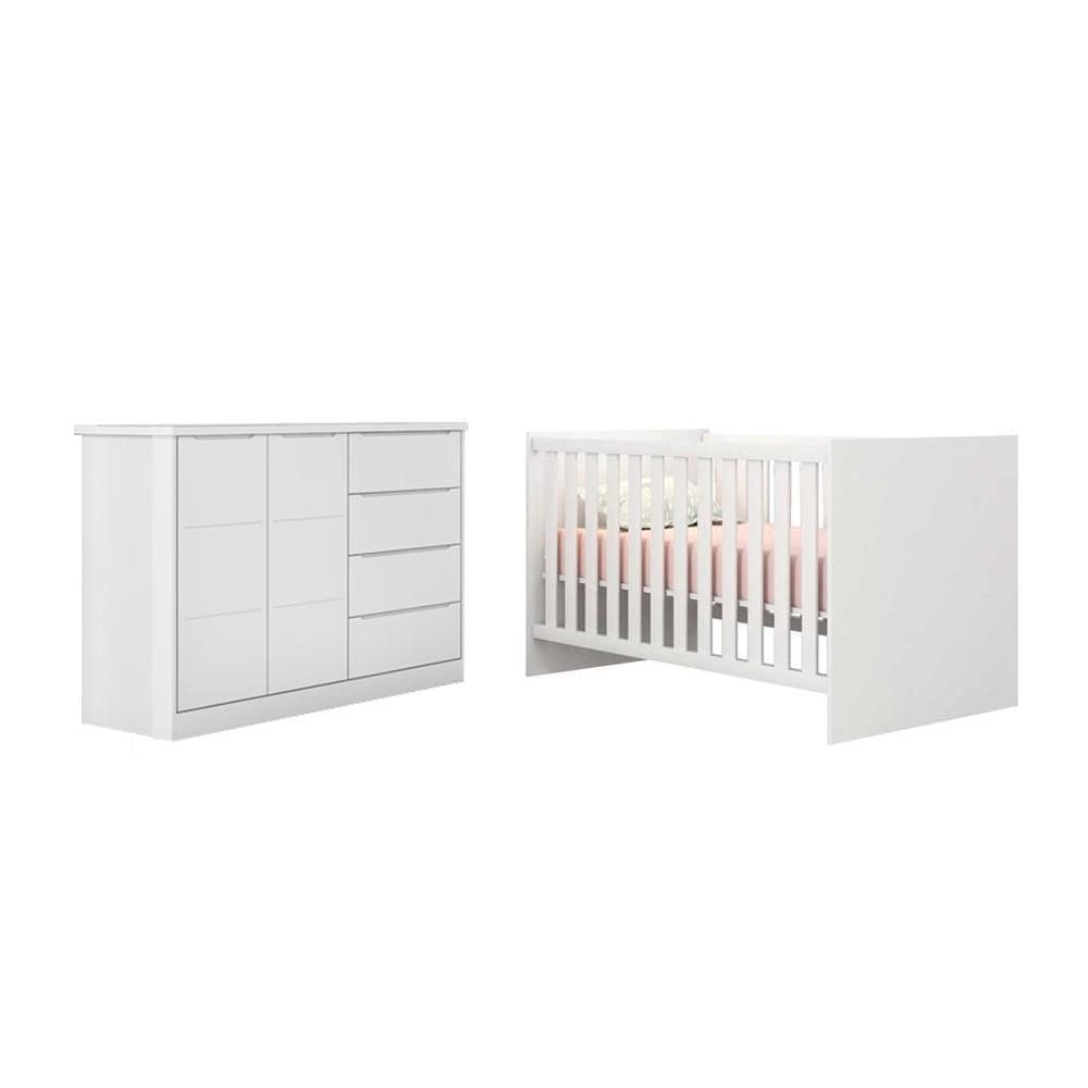 Jogo de Quarto com Cômoda Diamante e Berço Mini Cama Americano Doce Sonho - FbABY