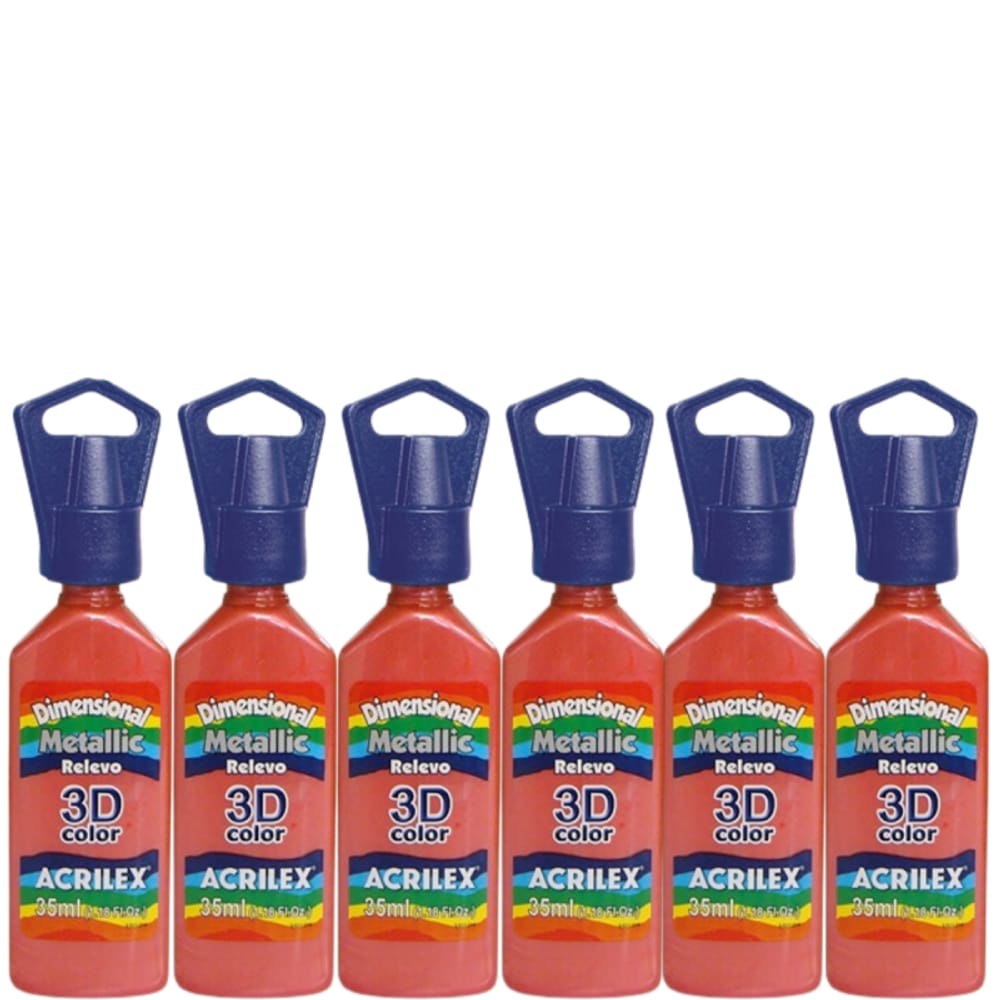 Kit com 6 Dimensional Metálica Acrilex 35ml - Escolha a Cor