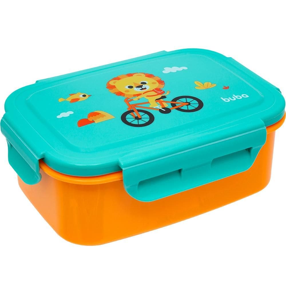 Kit de Alimentação Buba Bentô Box Zoo Leão Colorido
