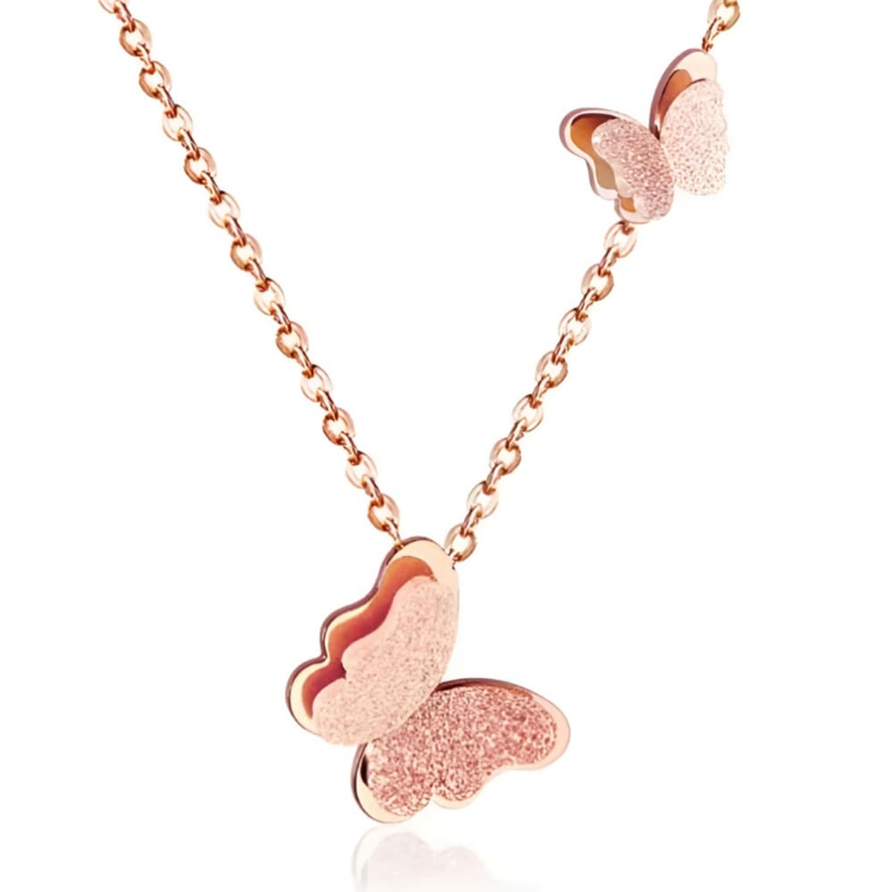 Colar Feminino Pingente Borboleta Caitlyn Banhado Ouro Luxo