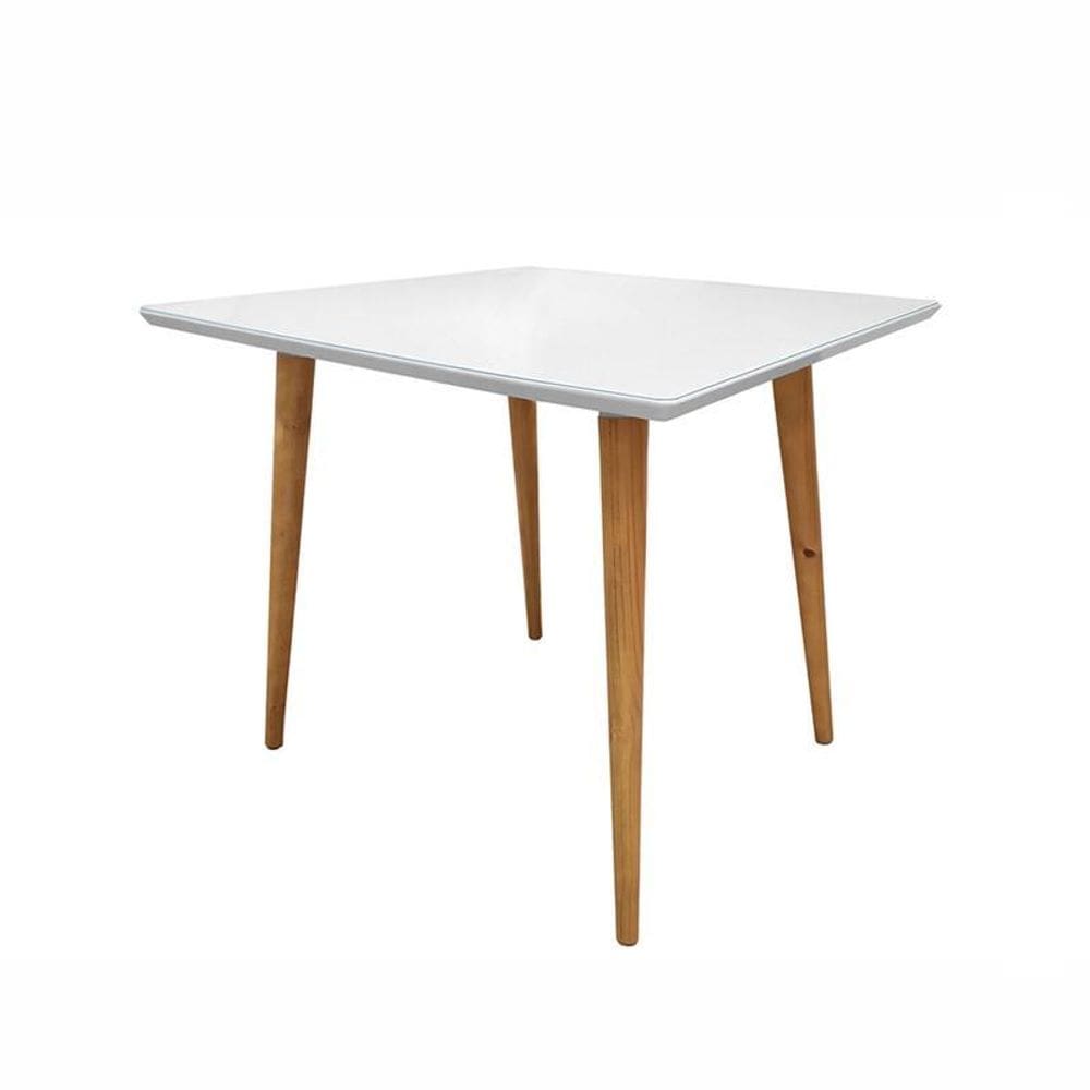 Mesa Veneza 1,20m com Tampo de Vidro Branco - Casa D