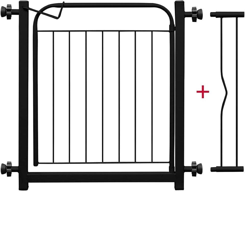 Portão Para Pet Aramado Com Prolongador 10Cm Preto Aço Mix