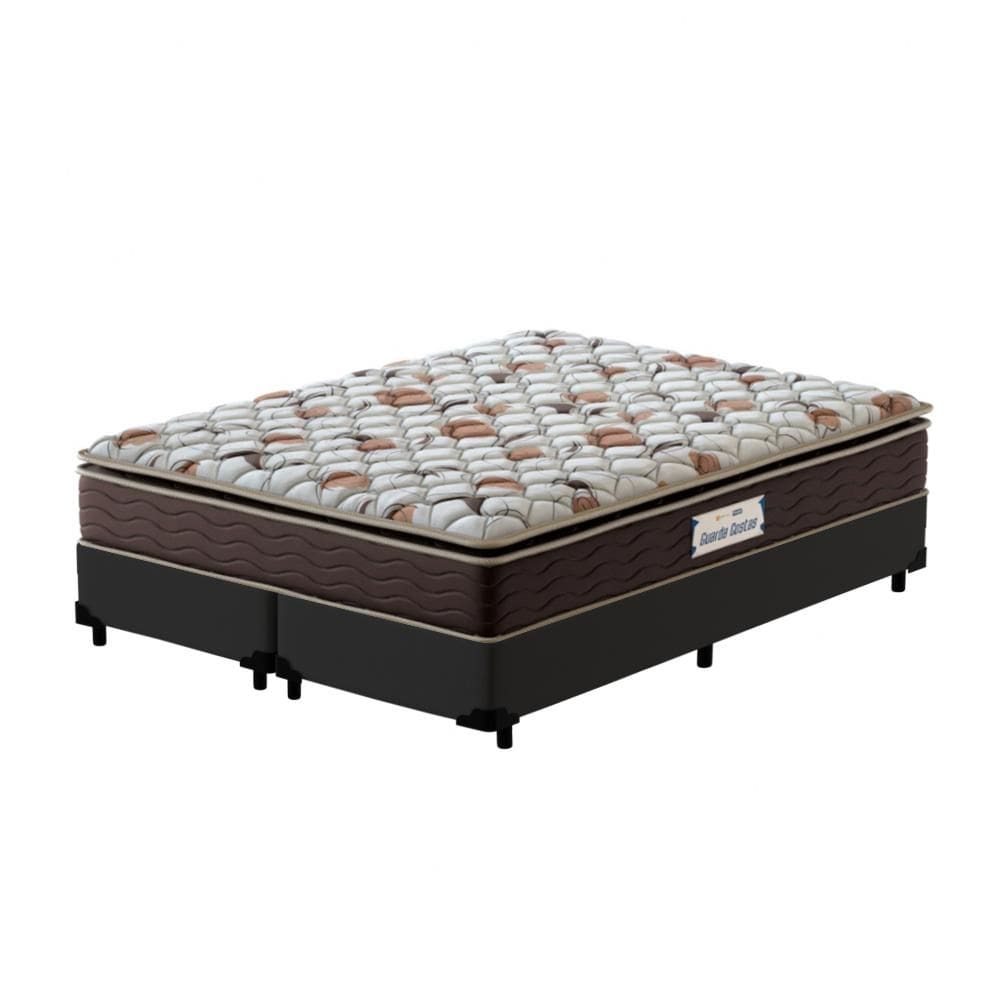 Cama Box Queen Preta + Colchão de Espuma D45 - Probel - Guarda-Costas ProForce Plus 158x198x63cm