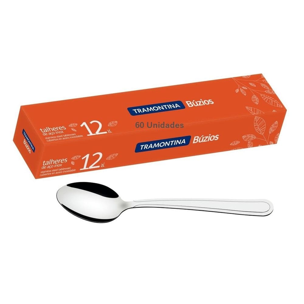Conjunto Colher De Mesa 60 Peças Restaurante Tramontina Inox Buzios